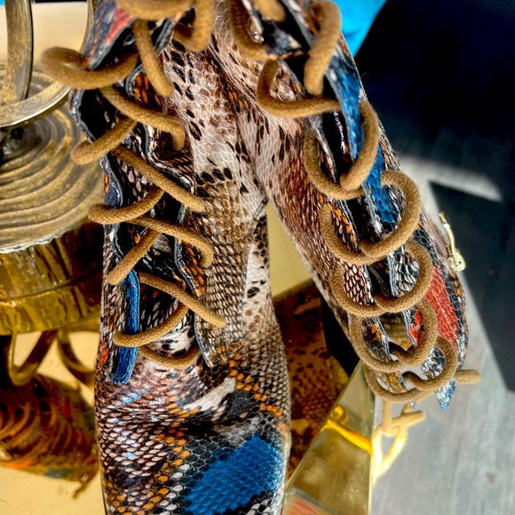 Snakeskin multi color riding boot size 8 - Picture 3 of 7